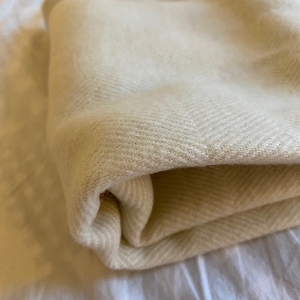Ivory Wool Scarf - Picture 3 of 5